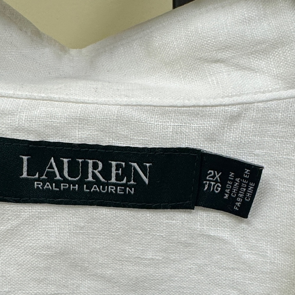 Lauren Ralph Lauren White Linen Blouse - Picture 6 of 9